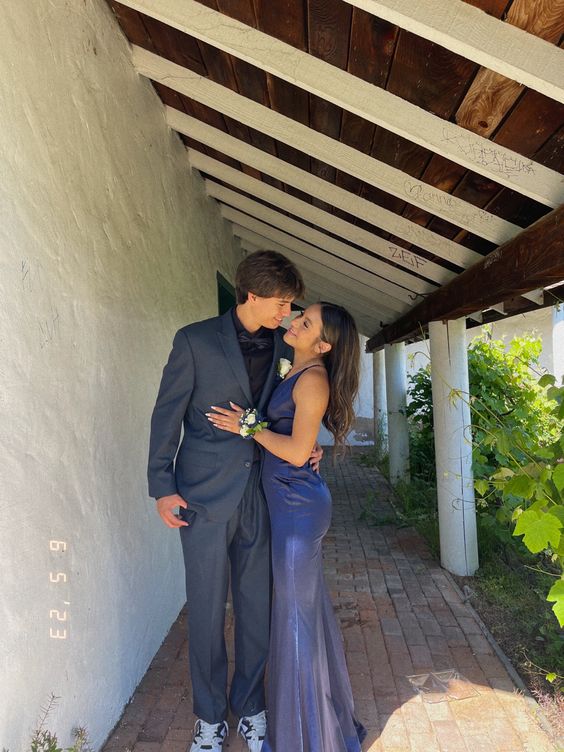 TingPo Wholesale Simple Mermaid Navy Blue Long Prom Dresses Formal Dress
